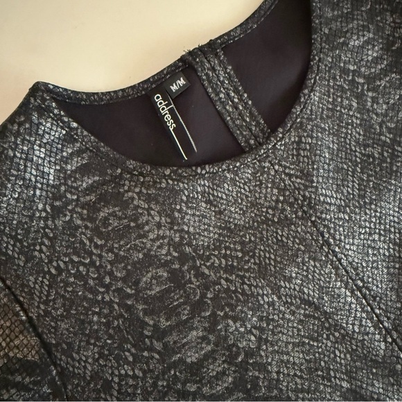 ADDRESS Women’s Metallic Snakeskin Print Mid Length Party Casual Business Dress - Picture 2 of 5